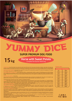 Yummy Dice (Ями Дайс) 15 кг - Сухой корм для собак Trout Adult (Конина со сладким картофелем) - фото 11999